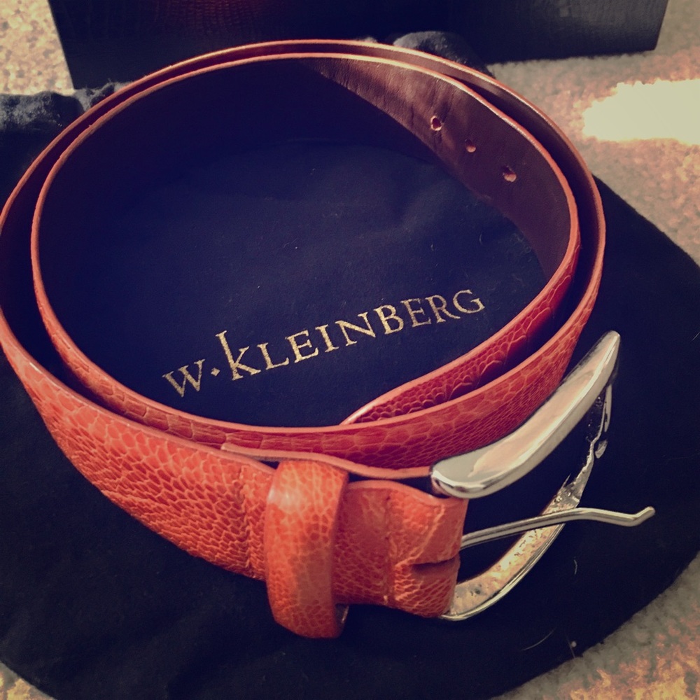 W. Kleinberg Men's Ostrich Belt